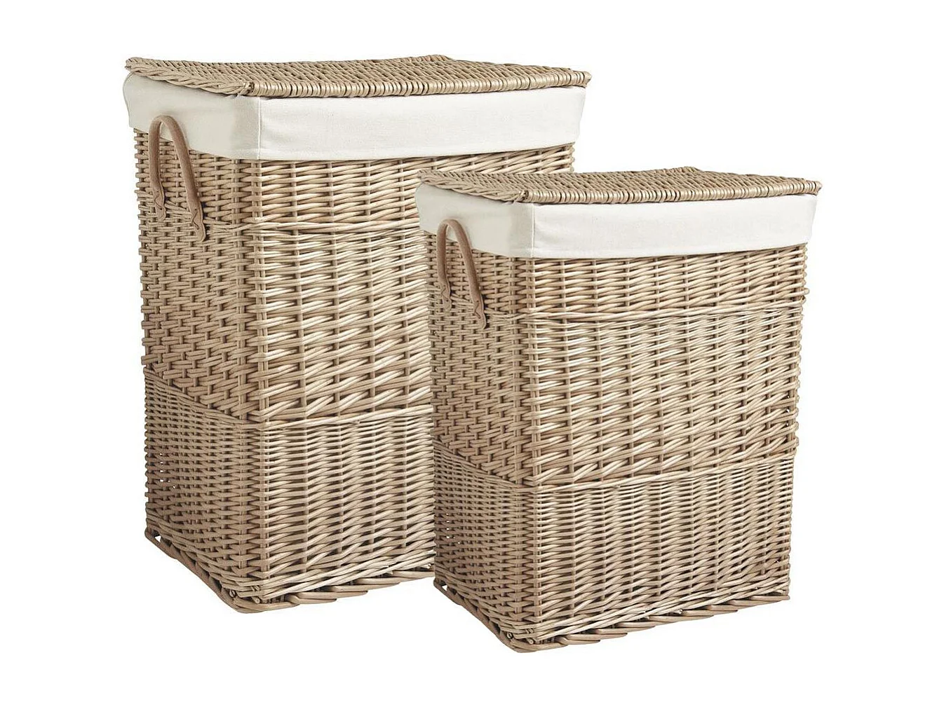 Panier à linge en osier doublé