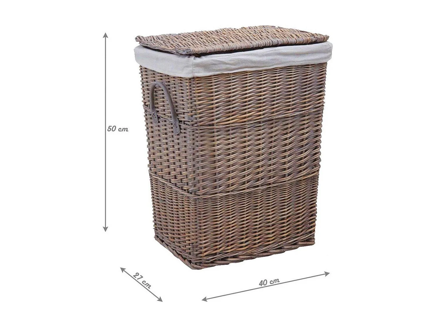 Panier à linge en osier doublé