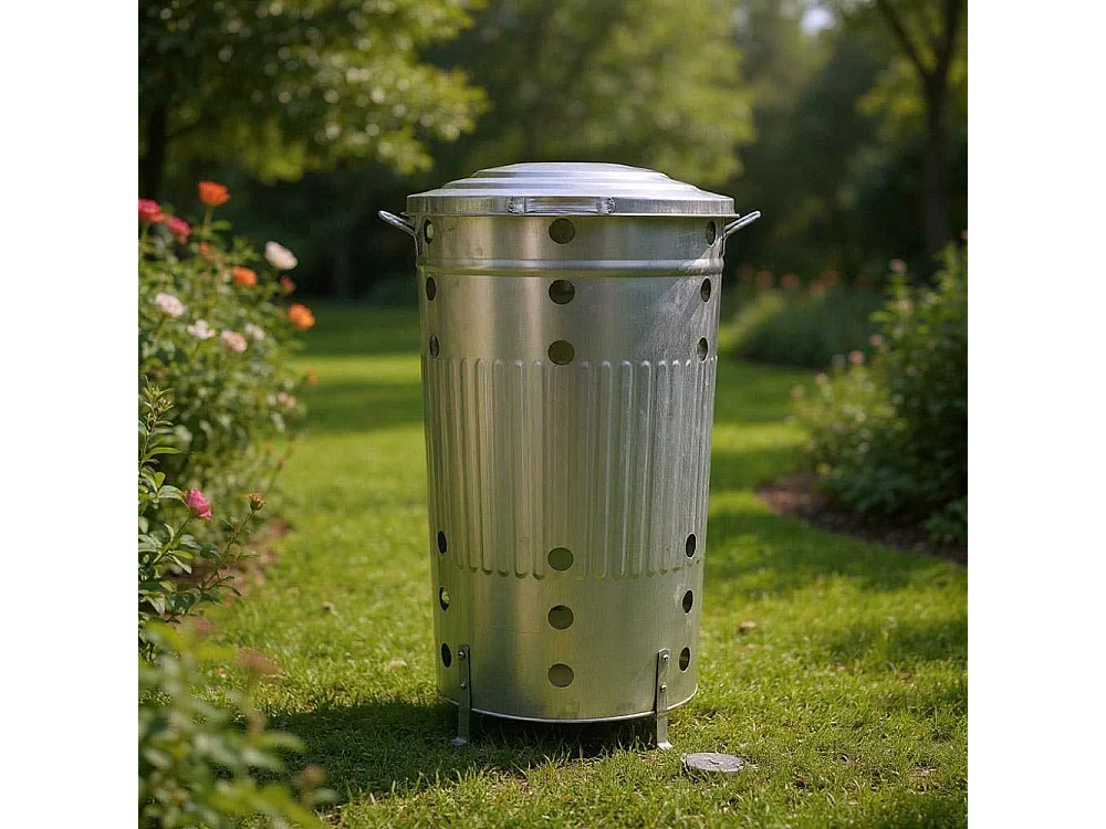 Composteur de jardin en métal galvanisé 90 L