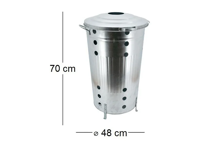 Composteur de jardin en métal galvanisé 90 L