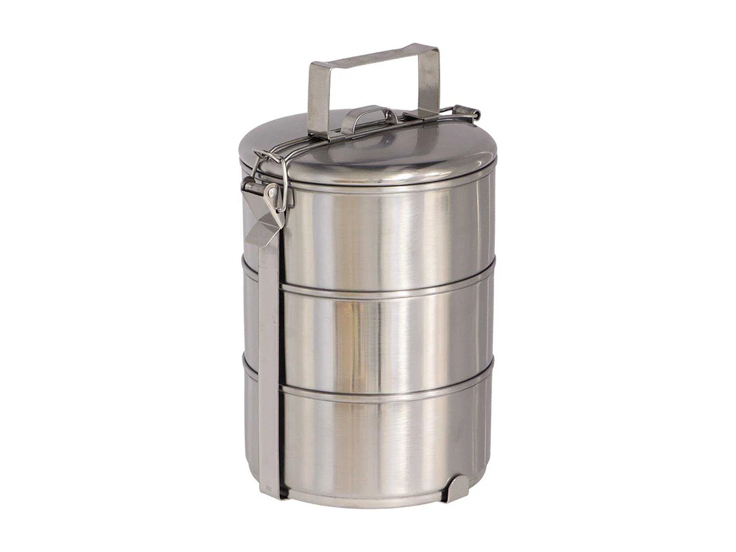 Boîte à lunch ronde en acier inoxydable 3 compartiments