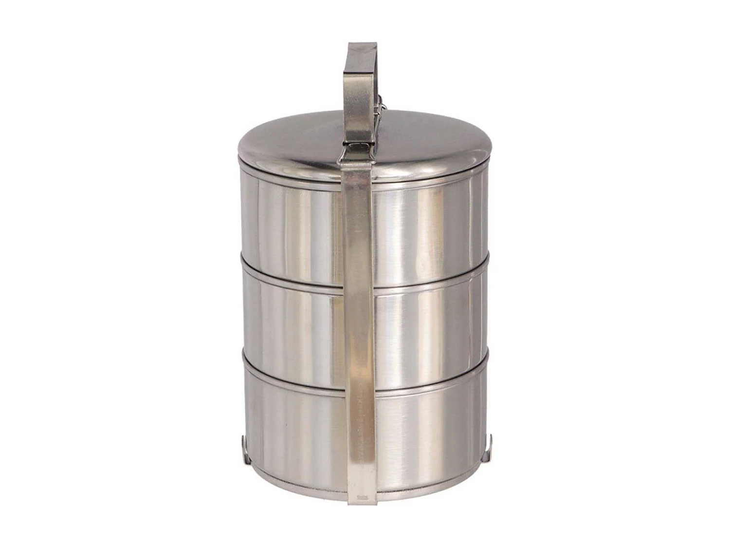 Boîte à lunch ronde en acier inoxydable 3 compartiments