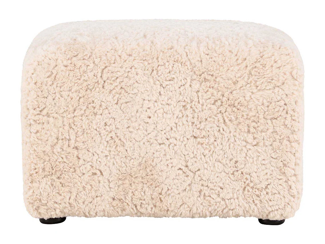 Pouf Effet Fourrure "Frankie" 50cm Beige