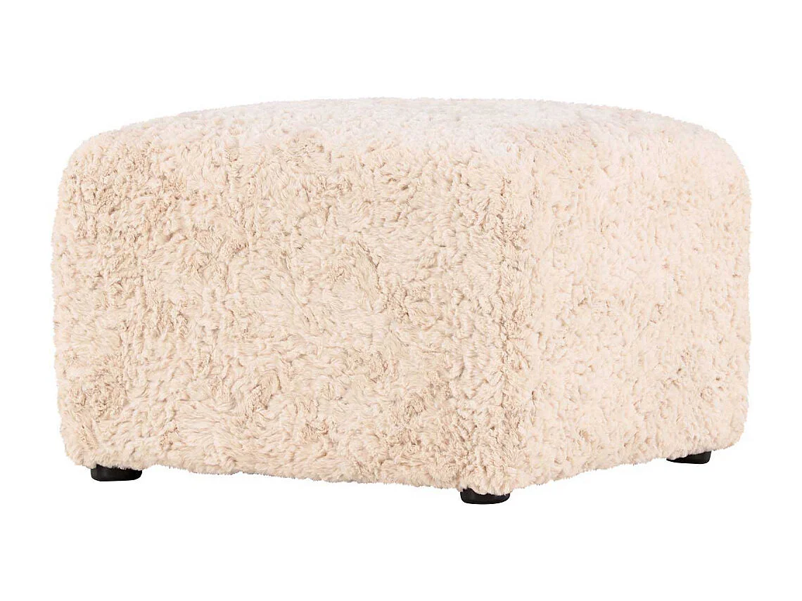 Pouf Effet Fourrure "Frankie" 50cm Beige
