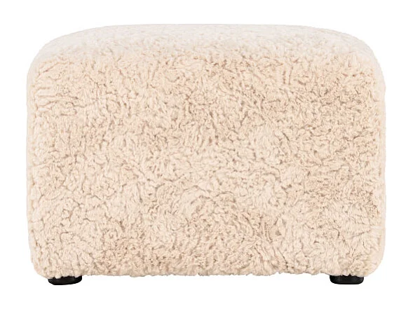 Pouf Effet Fourrure "Frankie" 50cm Beige