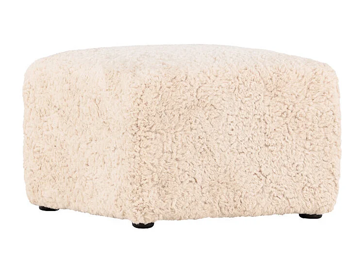 Pouf Effet Fourrure "Frankie" 50cm Beige