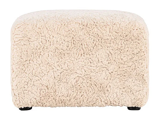 Pouf Effet Fourrure "Frankie" 50cm Beige