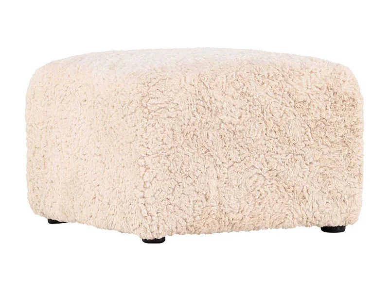 Pouf Effet Fourrure "Frankie" 50cm Beige