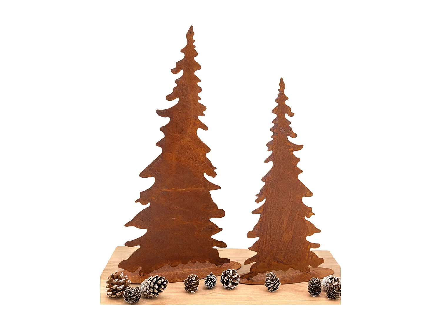 Sapins en métal vieilli (Lot de 2)