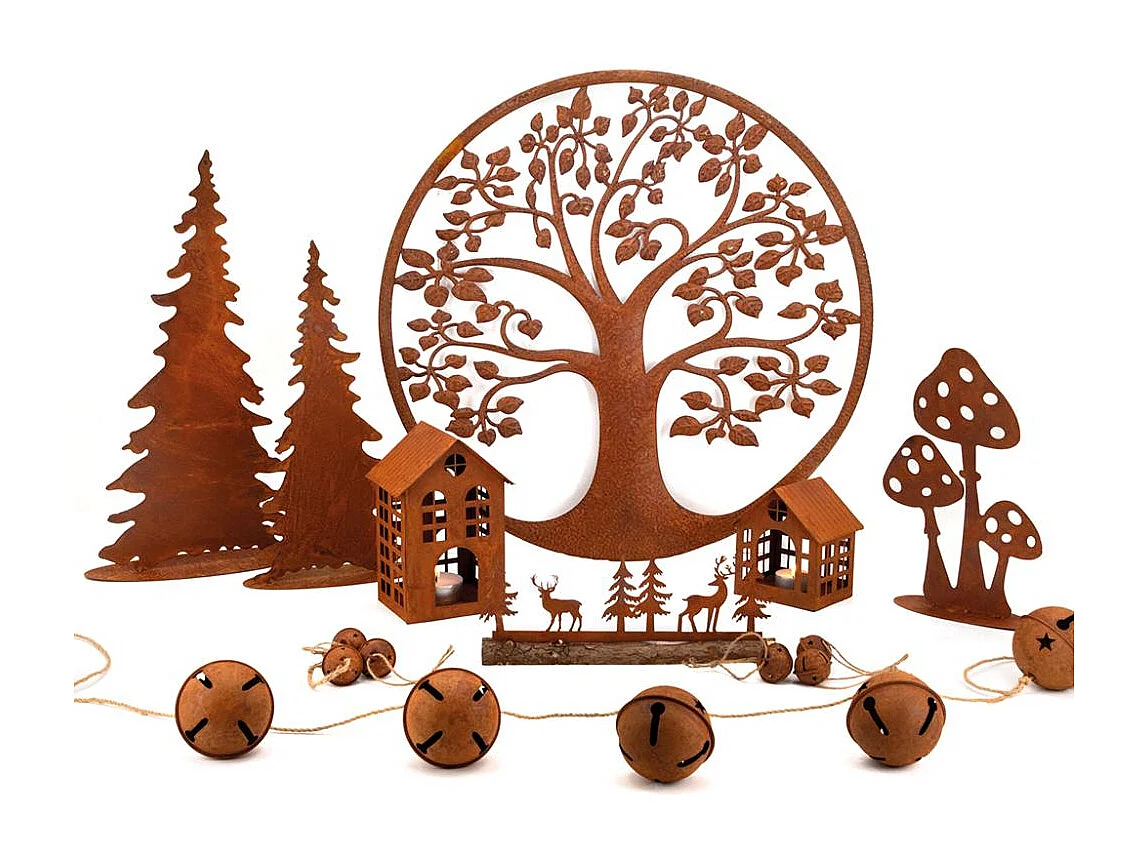 Sapins en métal vieilli (Lot de 2)