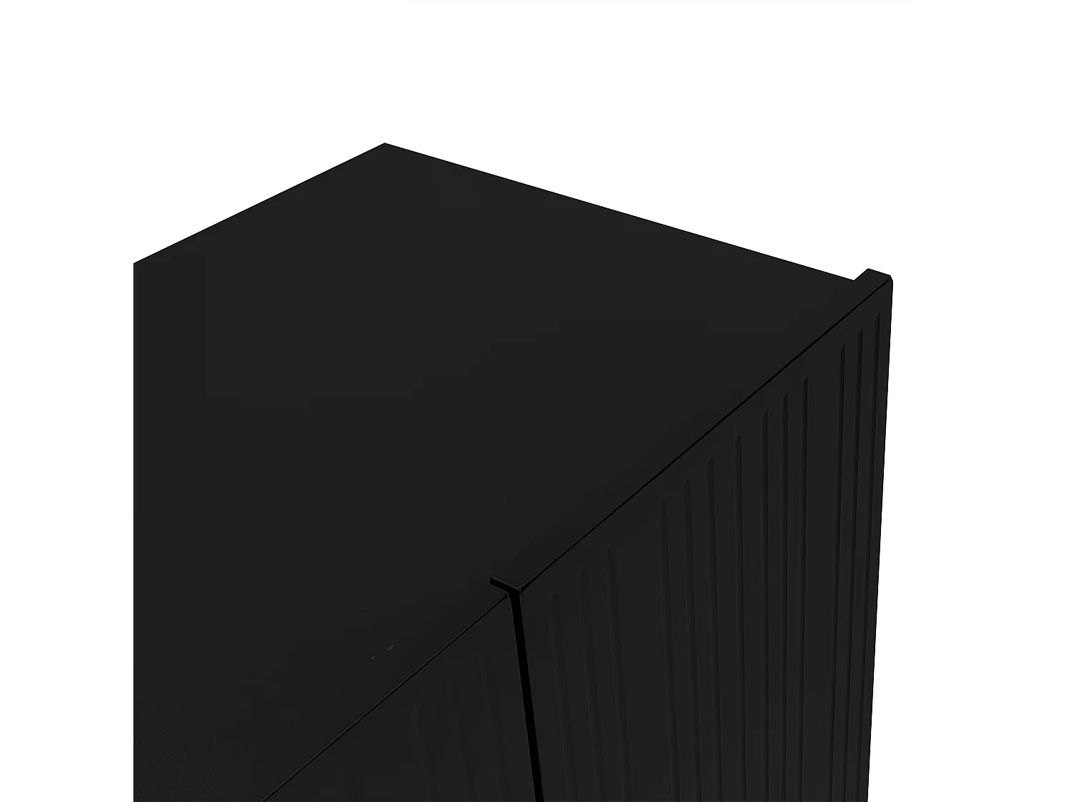 Modernes Sideboard – 4 Türen mit U-Muster und Regalen – Schwarz