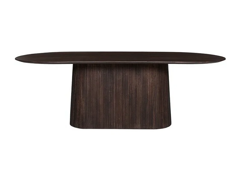 Tavolo ovale in legno massiccio per 8 coperti collezione MITCHEL in legno esotico di mango marrone scuro 230x110cm