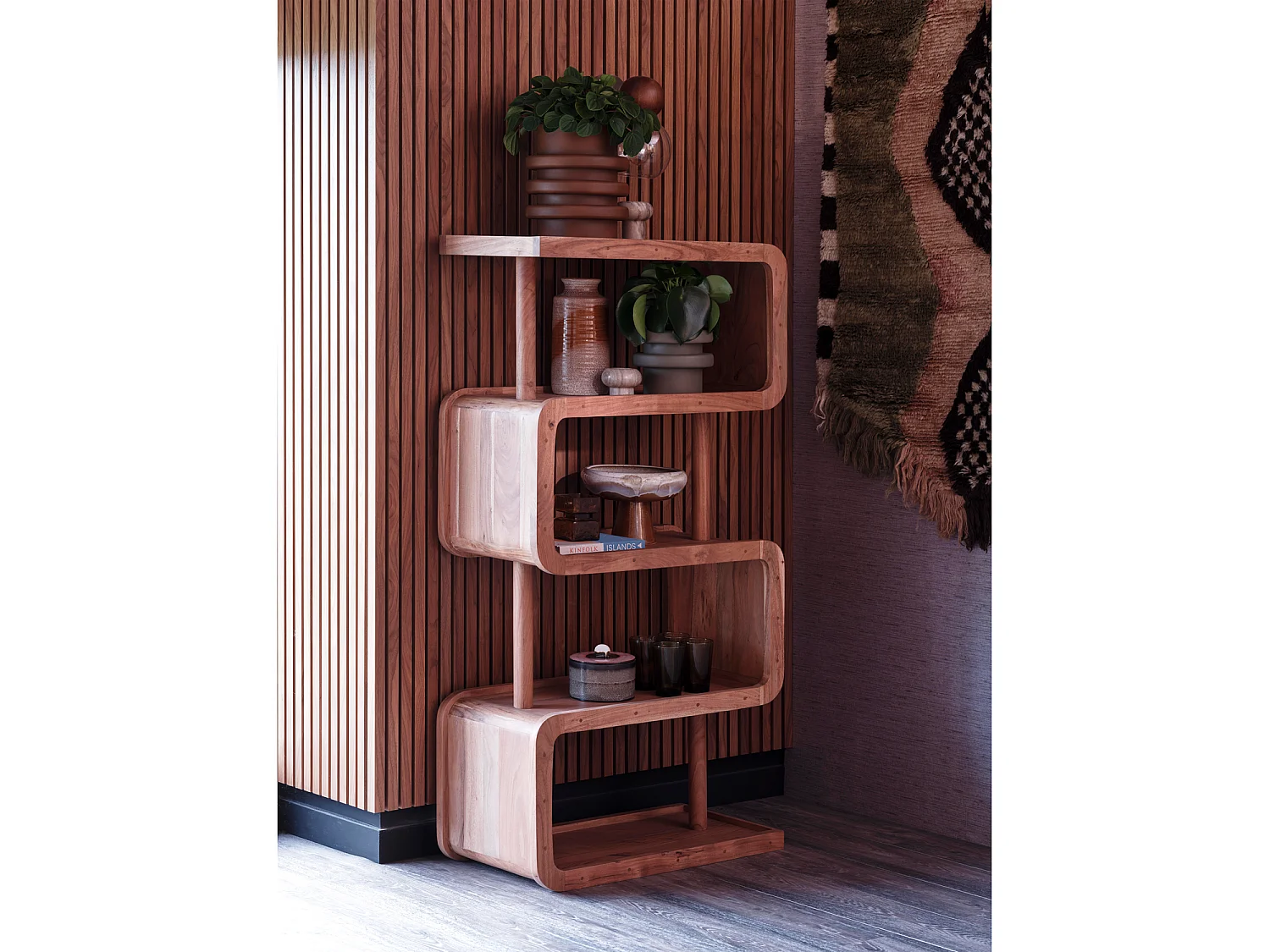 Armoire ouverte en bois d'acacia RATTLE