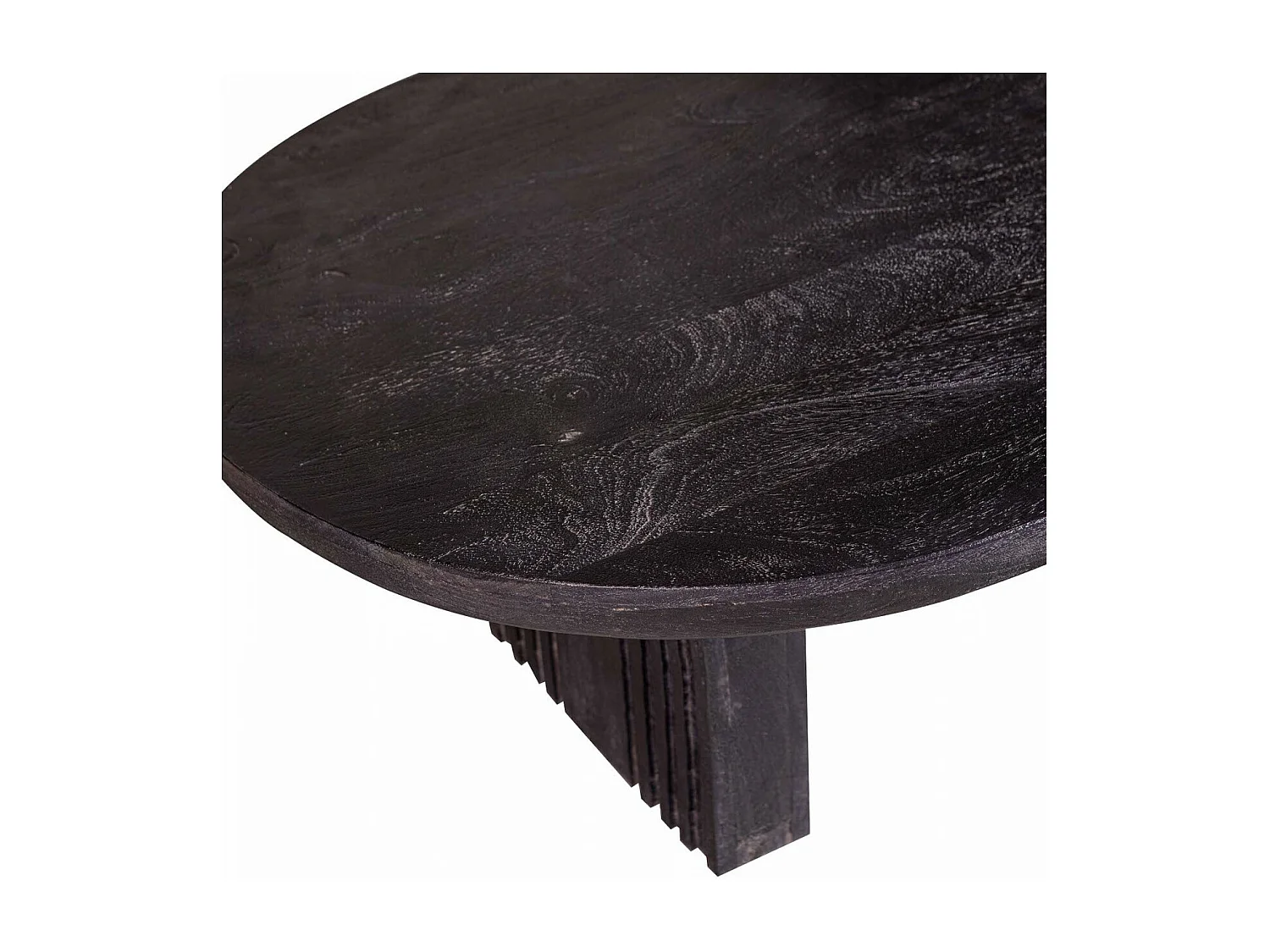 STEPPE - Table basse ovale en bois de manguier noir