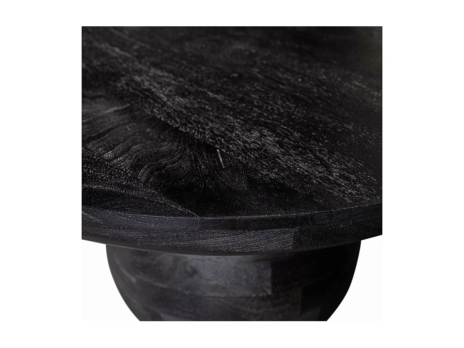 STEPPE - Table basse ovale en bois de manguier noir