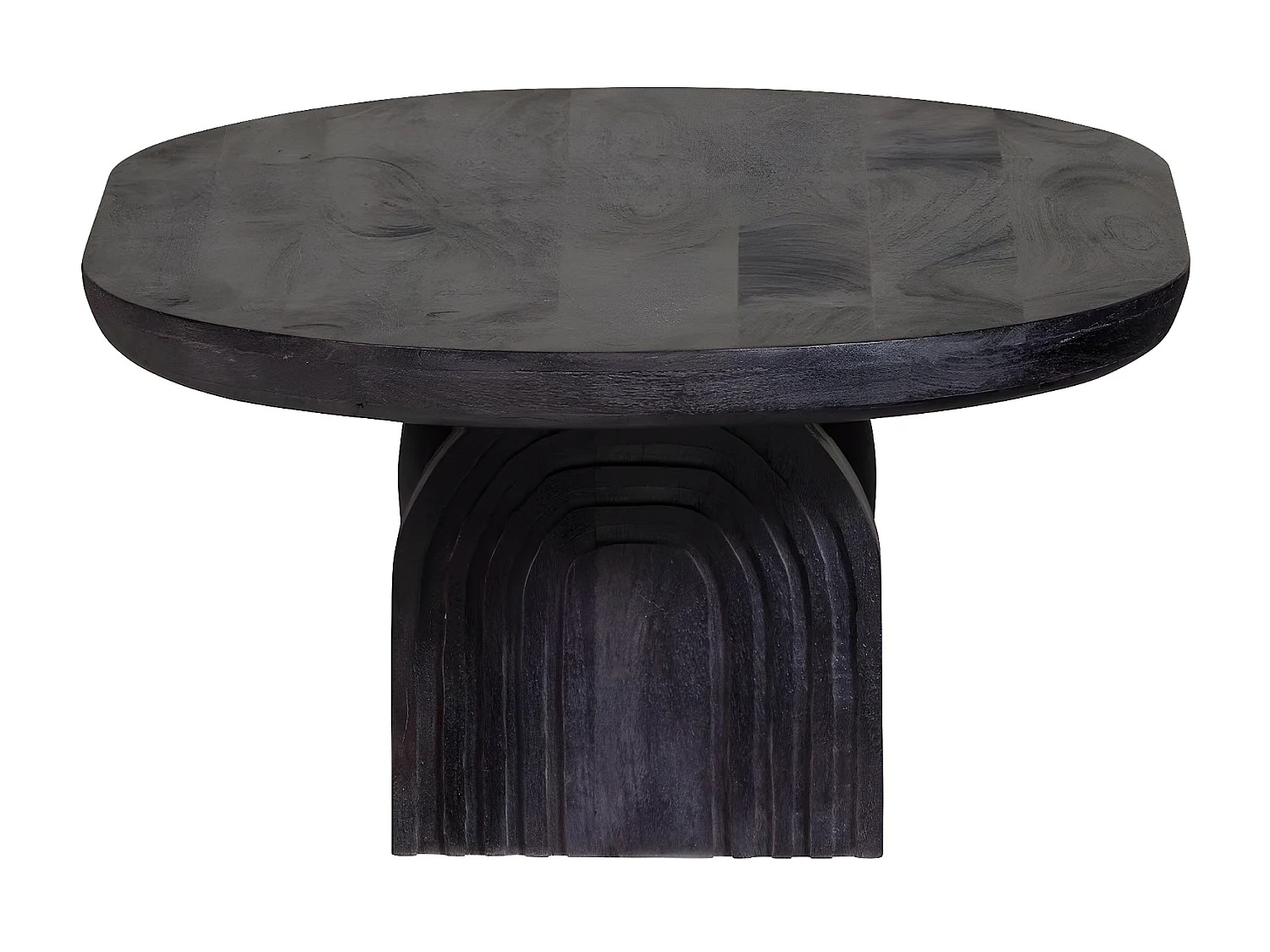 STEPPE - Table basse ovale en bois de manguier noir