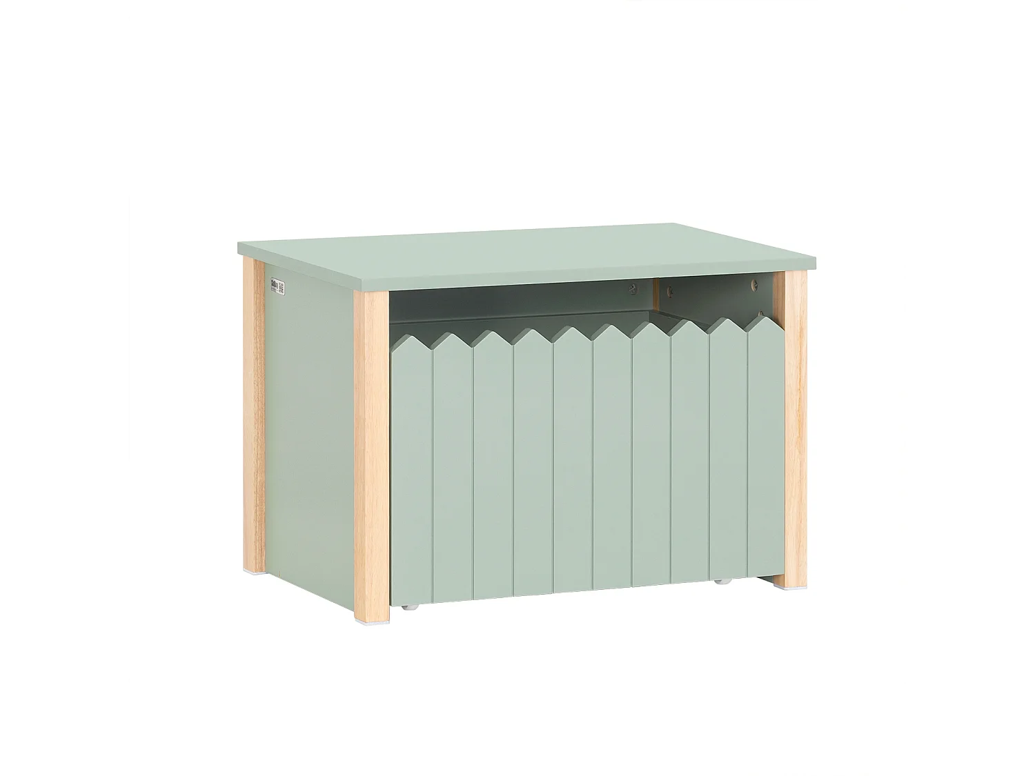 SoBuy Kinderspeelgoedkist Kinderkist Nachtkastje voor kinderkamer, opbergmeubel met 1 lade op wielen, 60x35x41 cm, groen KMB96-GR