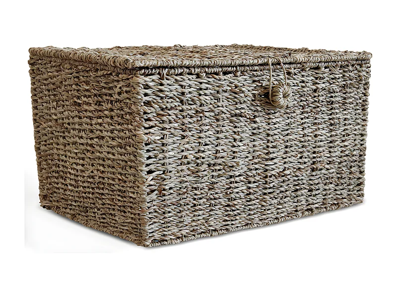 Cesta de Fibra Natural con Tapa - 40x30CM - Baulera
