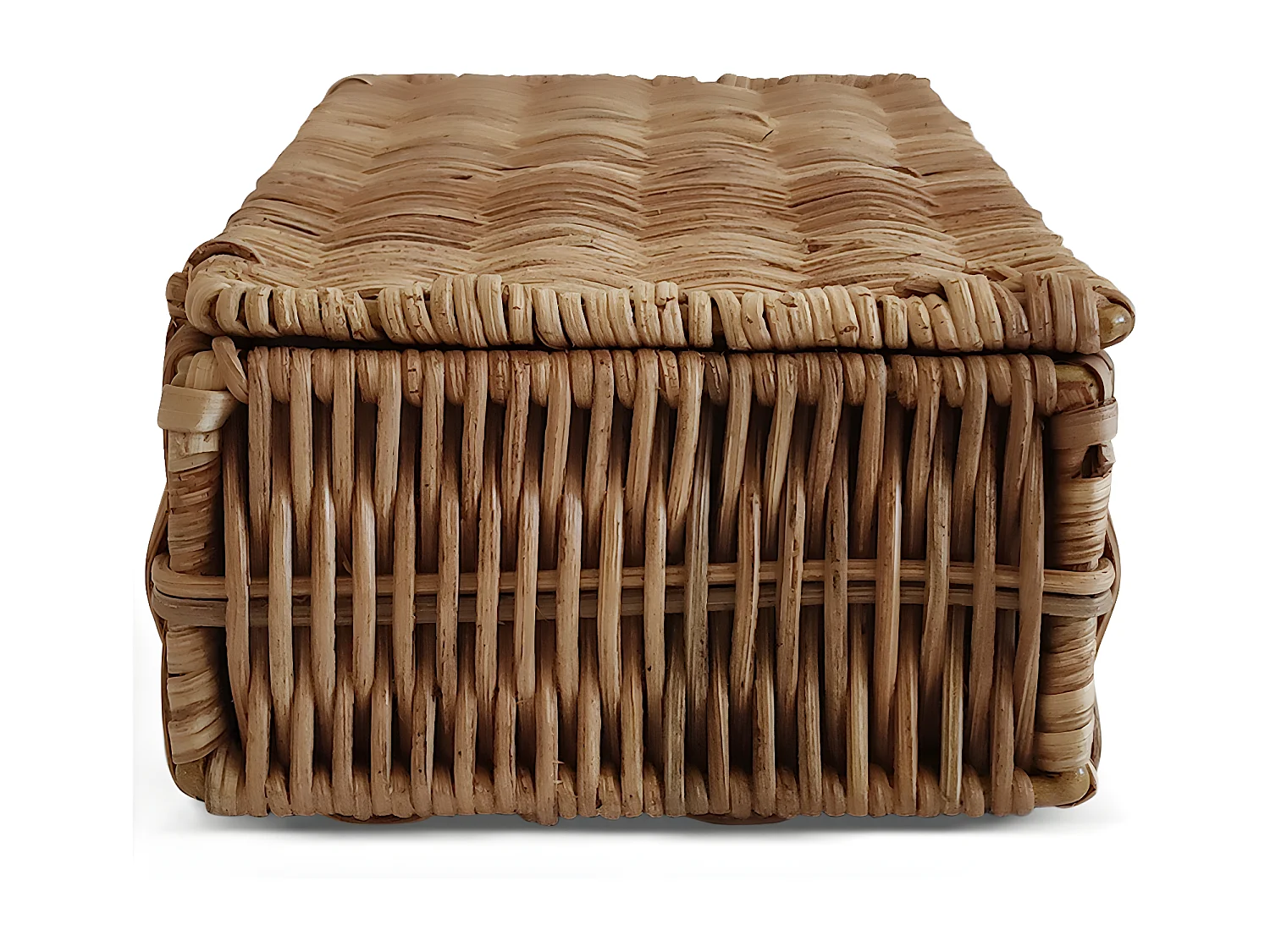 Panier en rotin avec couvercle - 26x10CM - Lung Naturel
