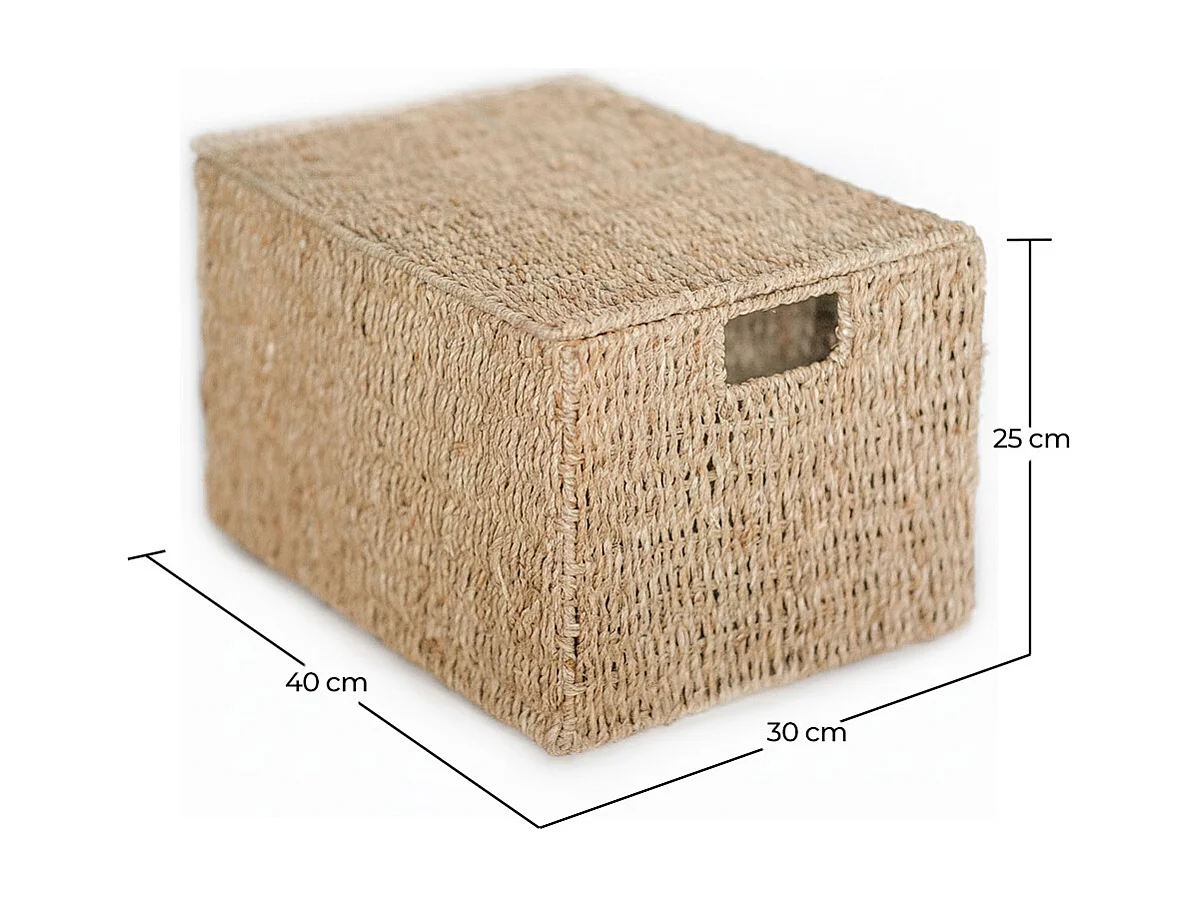 Cesta de Fibra Natural con Tapa - 40x30CM - Maracay