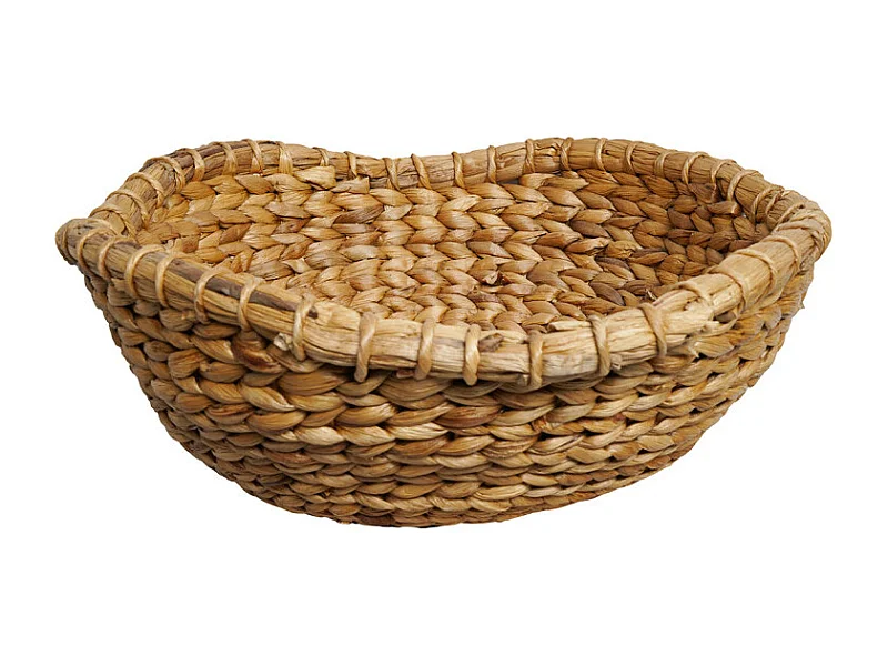 Panier rond corbeille à fruits 42 cm tissé en jacinthe d'eau – COVE