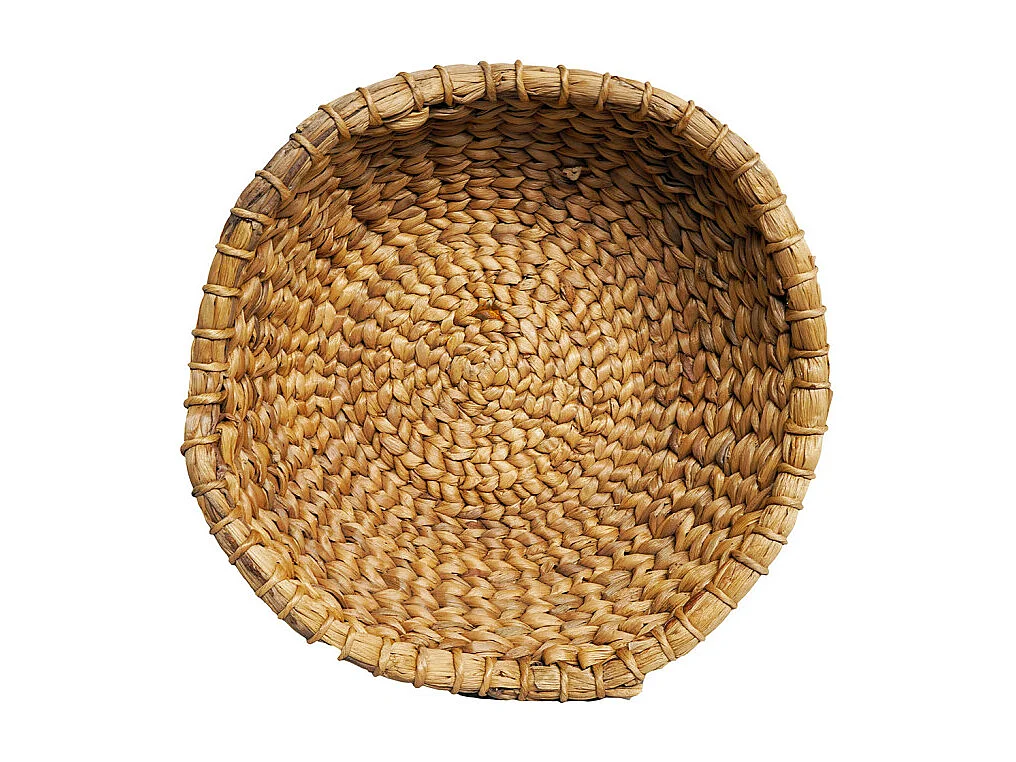 Panier rond corbeille à fruits 42 cm tissé en jacinthe d'eau – COVE