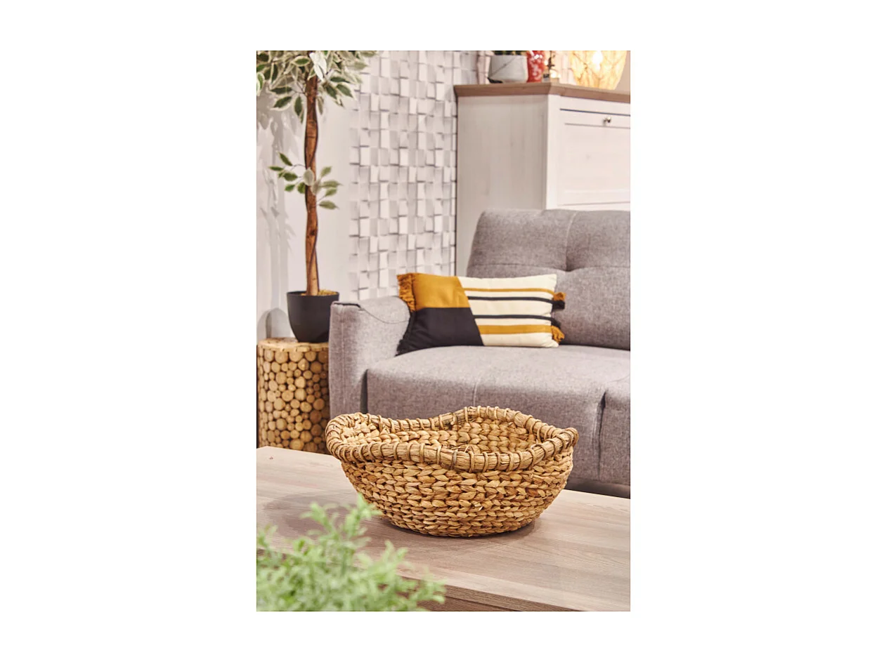 Panier rond corbeille à fruits 42 cm tissé en jacinthe d'eau – COVE