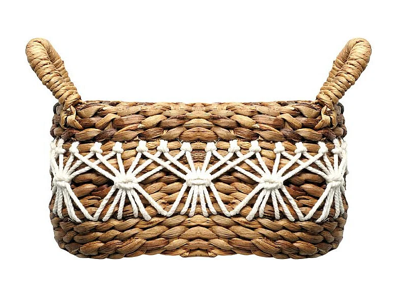 Lot 2 paniers ovales 31 cm tressés jacinthe d’eau avec anses – CORAL