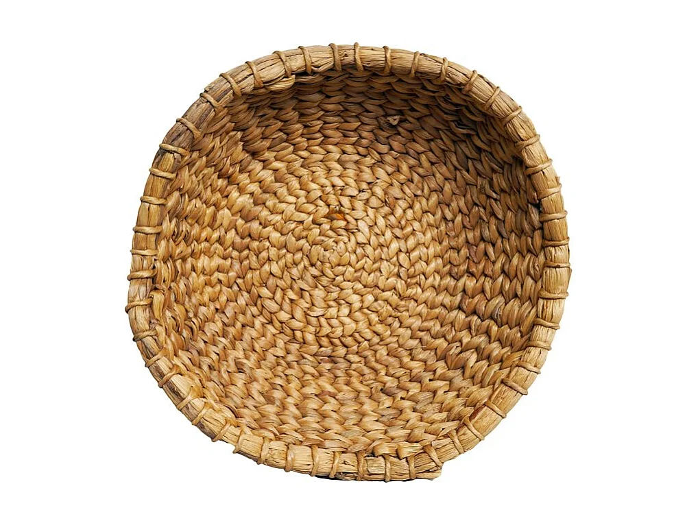 Lot de 2 paniers ronds corbeille 42 cm tissés en jacinthe d'eau – COVE