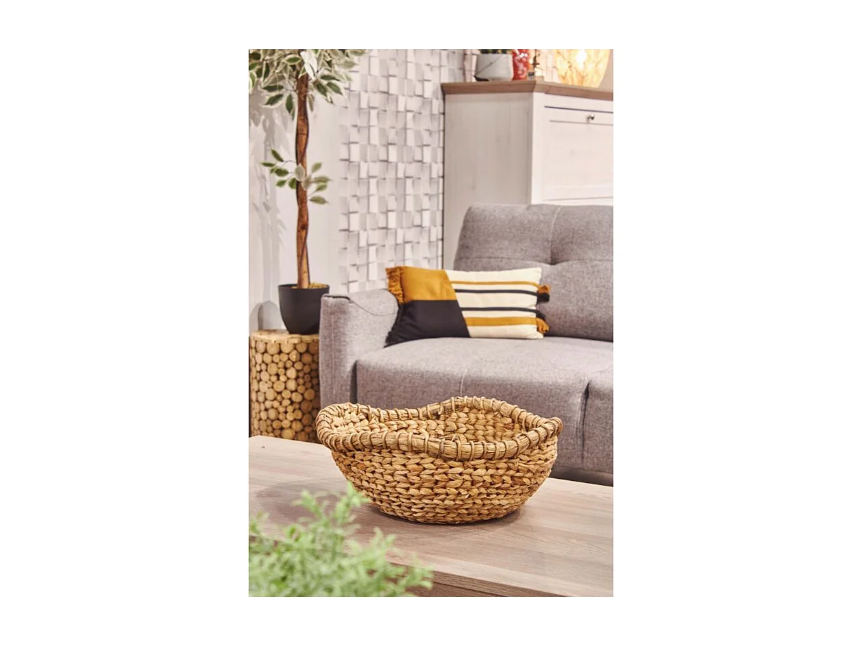 Lot de 2 paniers ronds corbeille 42 cm tissés en jacinthe d'eau – COVE