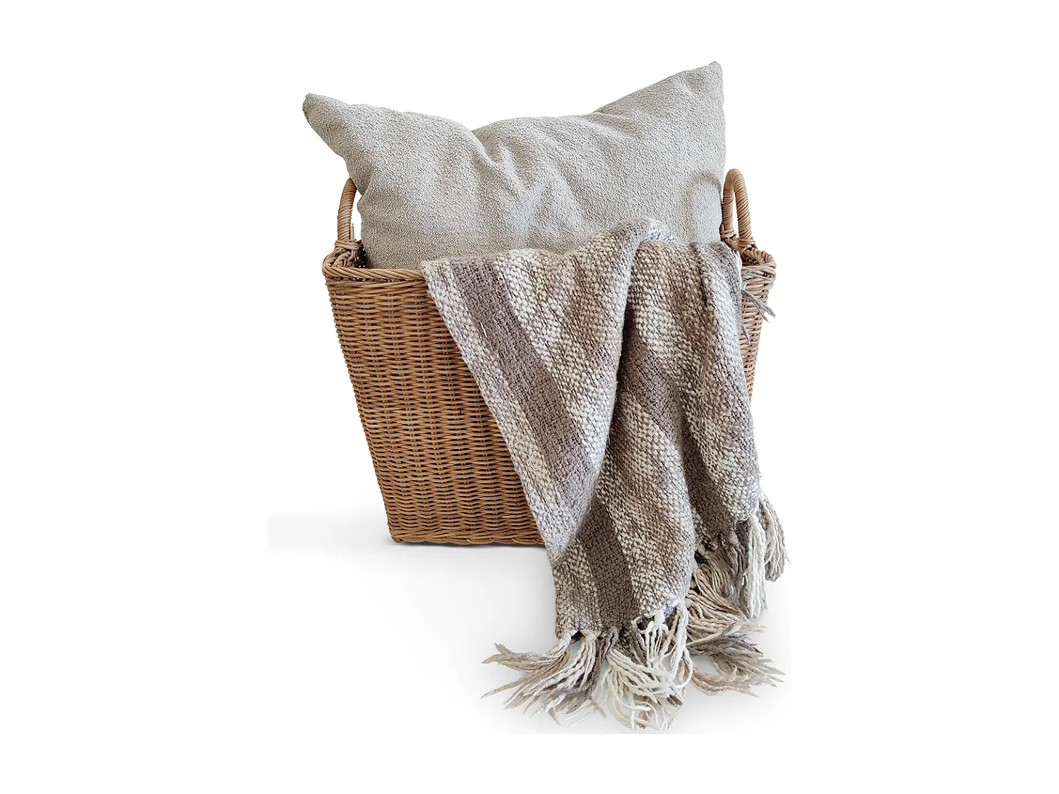 Cesto in Rattan con Manici - 45x35CM - Luisa