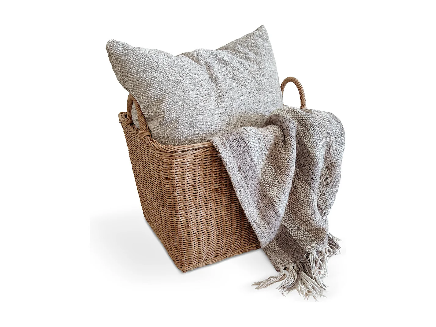 Cesto in Rattan con Manici - 45x35CM - Luisa
