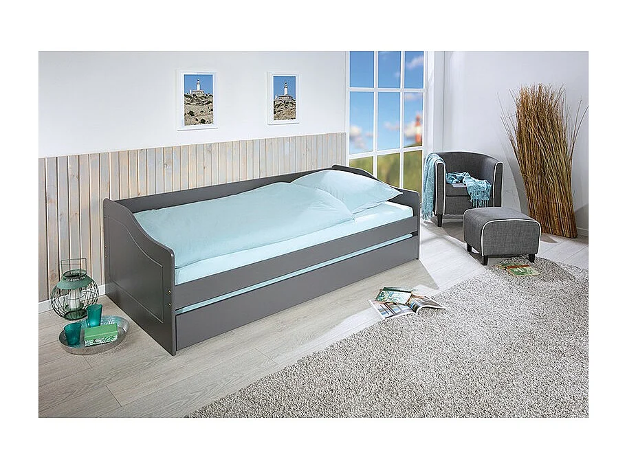 Lit Banquette Enfant "Malta" 90x200cm Gris