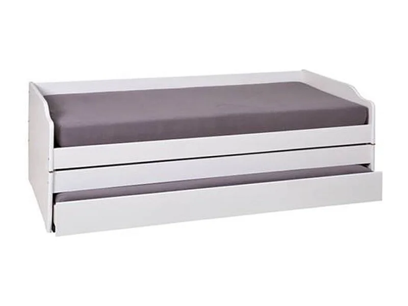 Lit Banquette Enfant Bois "Axel" 90x200cm Blanc