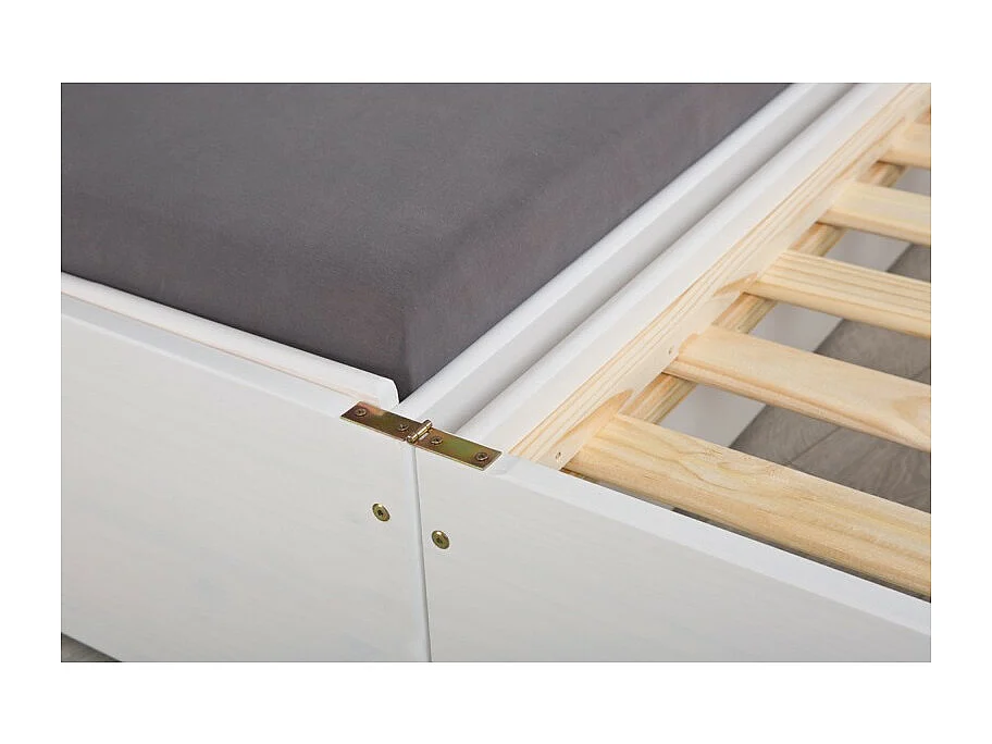 Lit Banquette Enfant Bois "Axel" 90x200cm Blanc