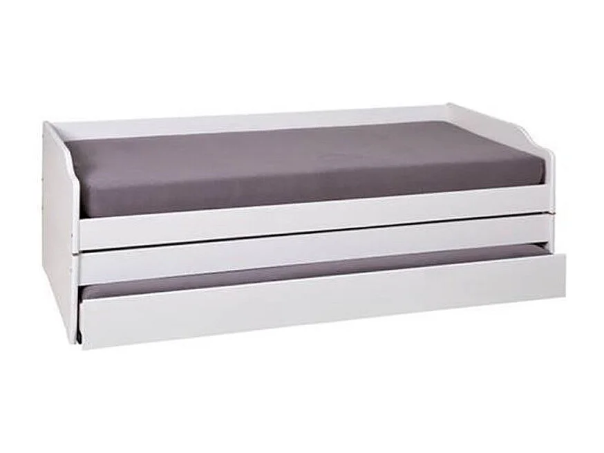 Lit Banquette Enfant Bois "Axel" 90x200cm Blanc