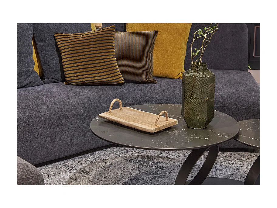 Plateau apéro 37 cm en bois de teck blanchi et poignées corde – HALEY