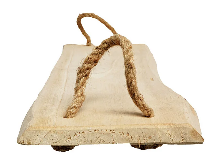 Plateau apéro 37 cm en bois de teck blanchi et poignées corde – HALEY
