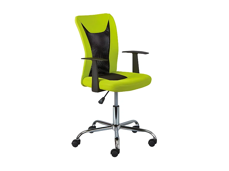 Chaise de bureau à roulettes Donny - l 48 x P 55 x H 89-99 cm - Vert