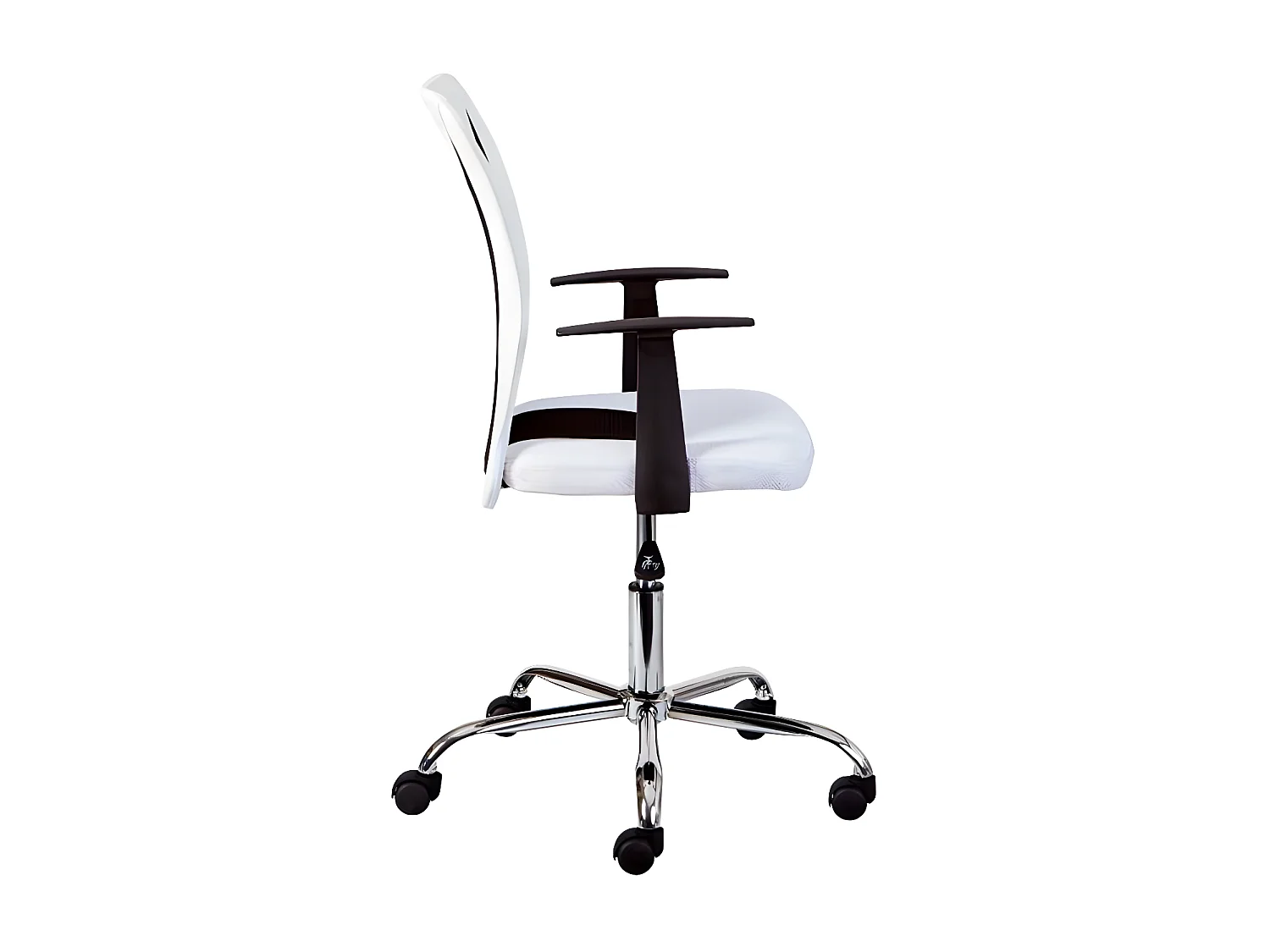 Chaise de bureau à roulettes Donny - l 48 x P 55 x H 89-99 cm - Blanc