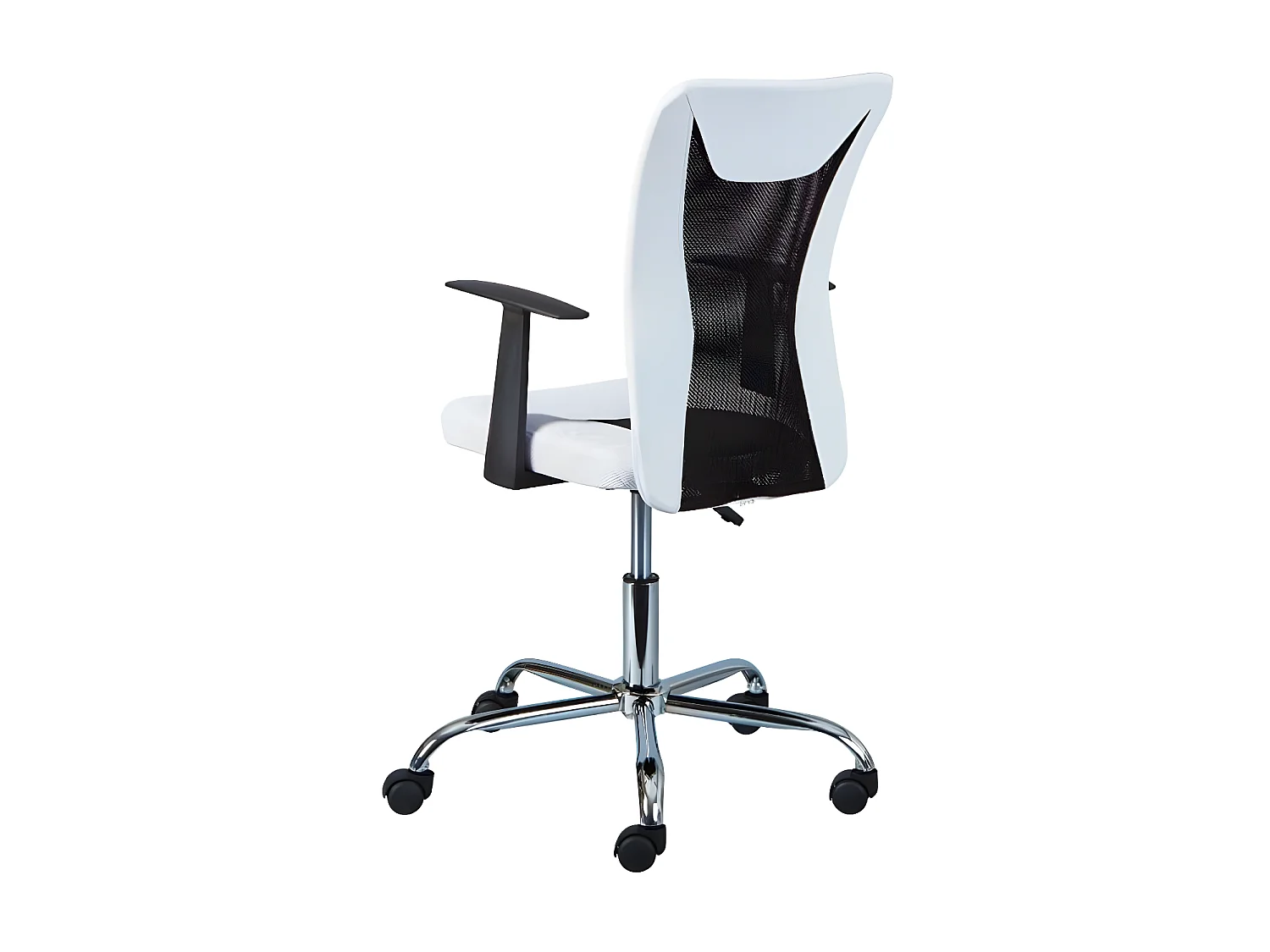 Chaise de bureau à roulettes Donny - l 48 x P 55 x H 89-99 cm - Blanc