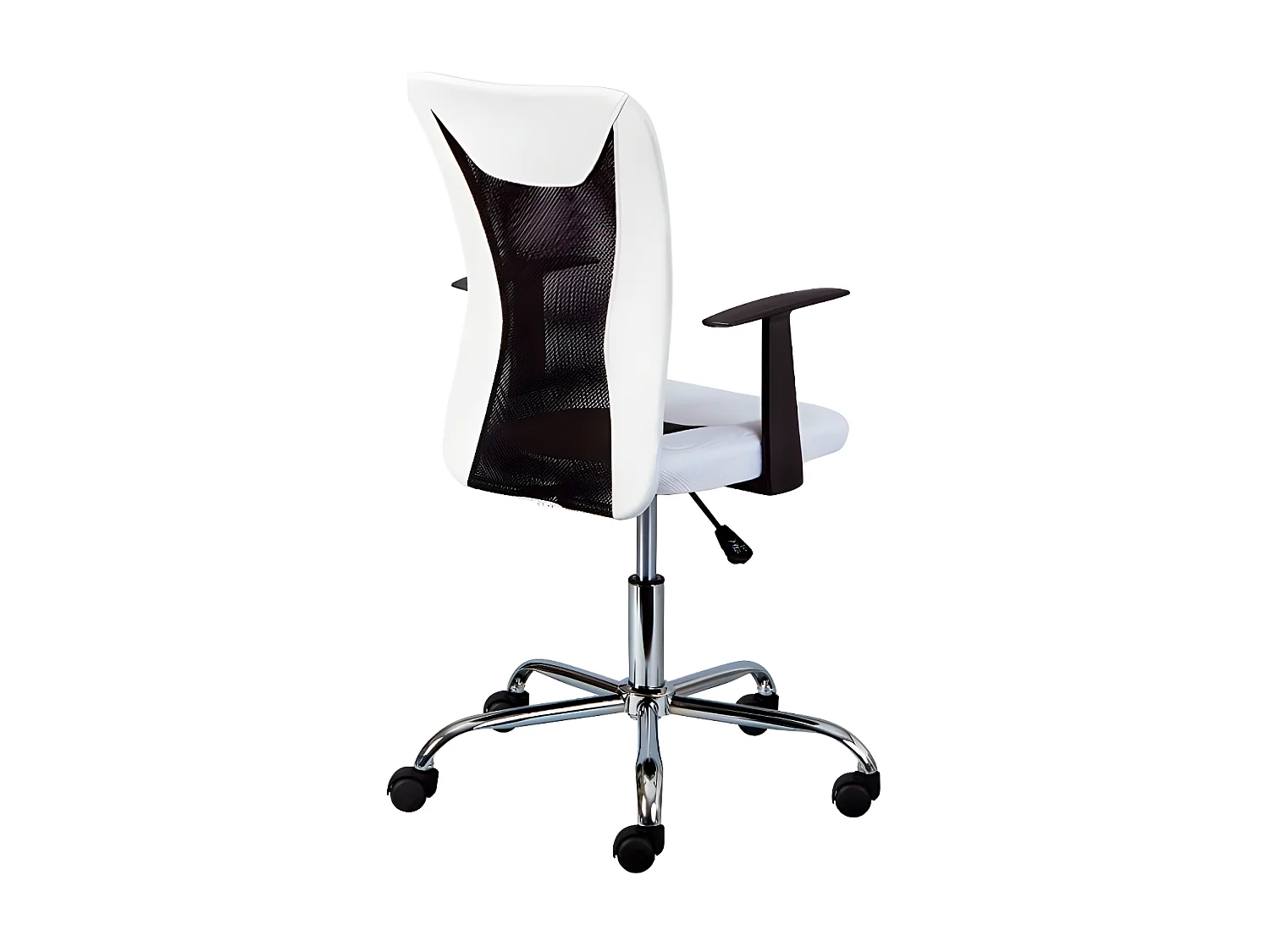 Chaise de bureau à roulettes Donny - l 48 x P 55 x H 89-99 cm - Blanc