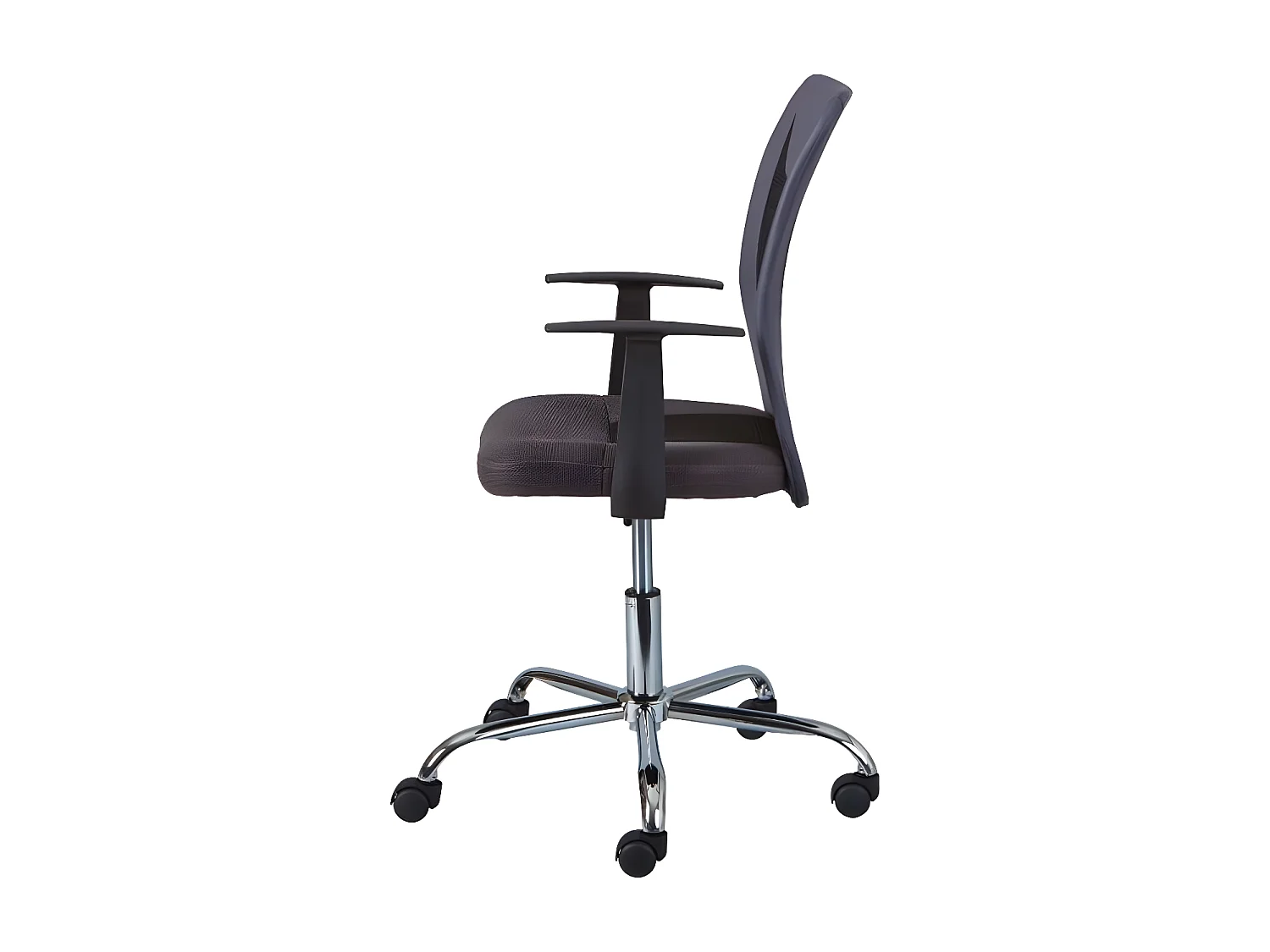 Chaise de bureau à roulettes Donny - l 48 x P 55 x H 89-99 cm - Gris