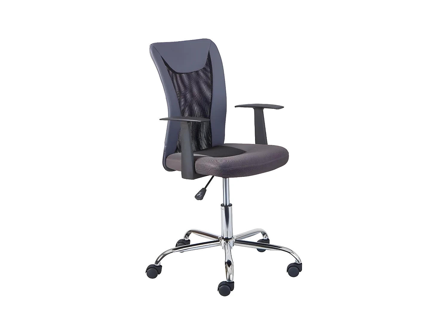 Chaise de bureau à roulettes Donny - l 48 x P 55 x H 89-99 cm - Gris