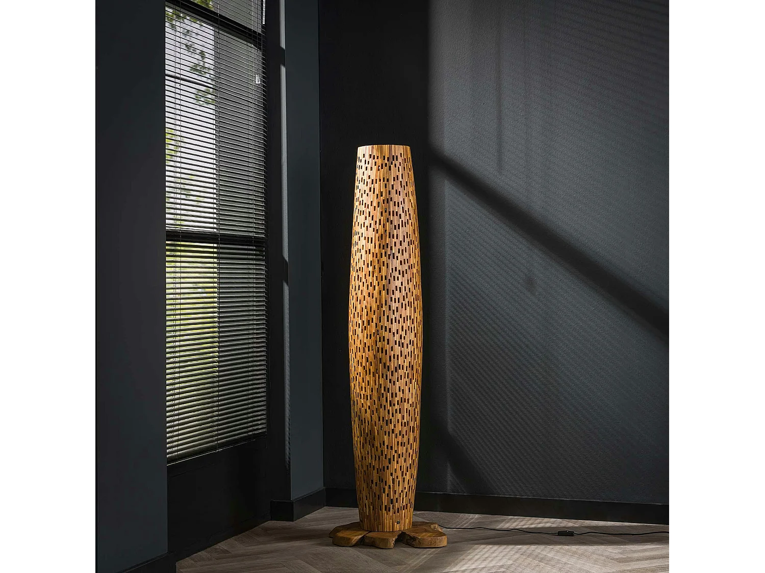 Lampadaire en bois de teck recyclé 145 cm JAVA