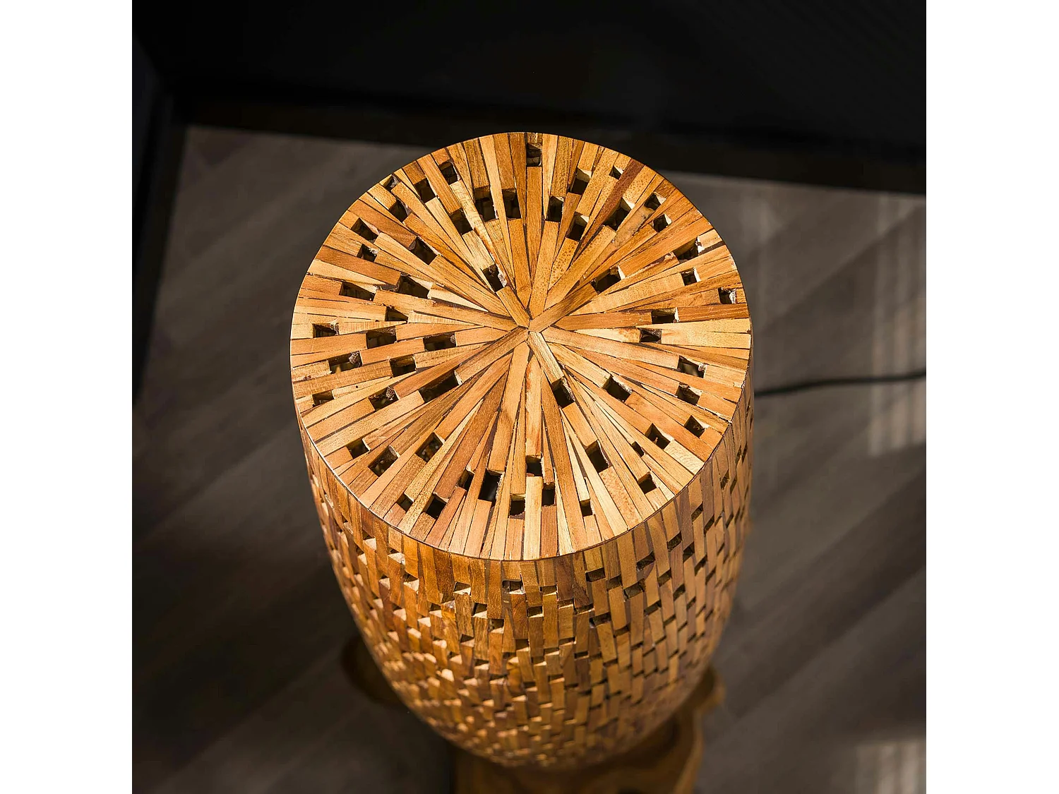 Lampadaire en bois de teck recyclé 104 cm JAVA