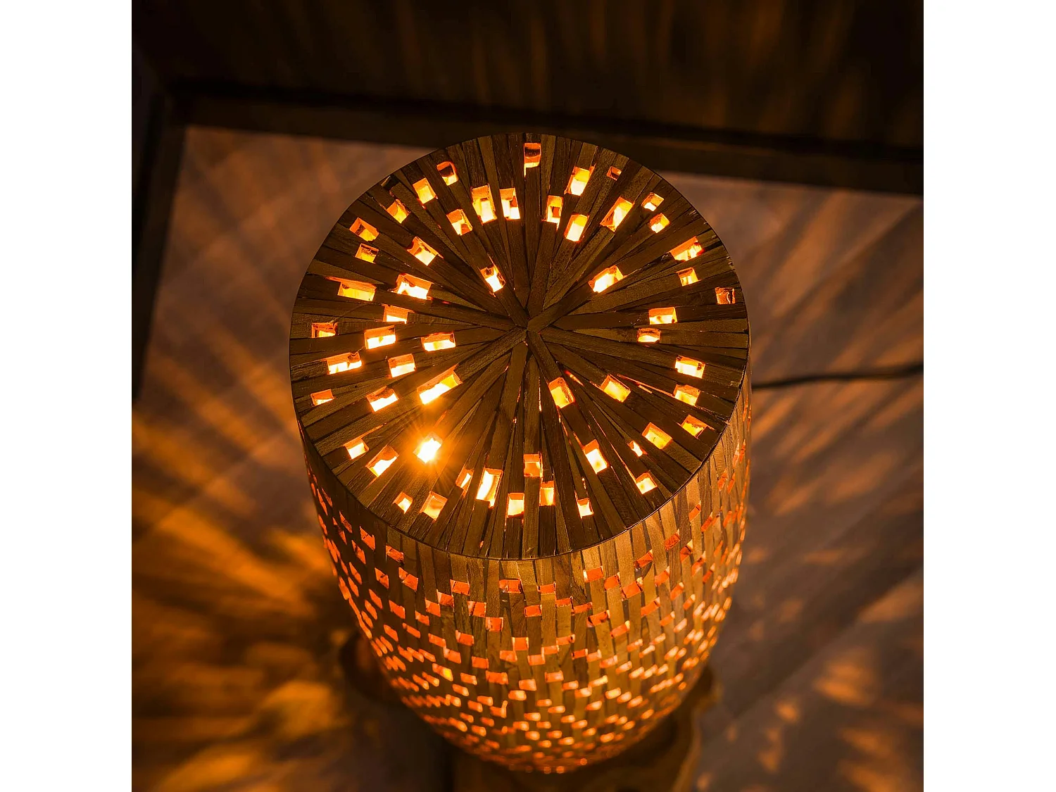 Lampadaire en bois de teck recyclé 104 cm JAVA