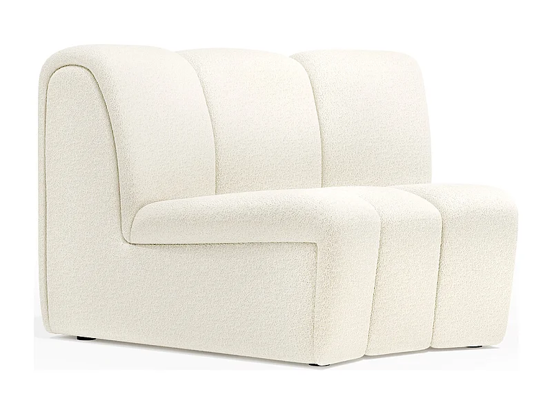 Canapé Module Courbé - Revêtu de Tissu Bouclé - Herridon Blanc