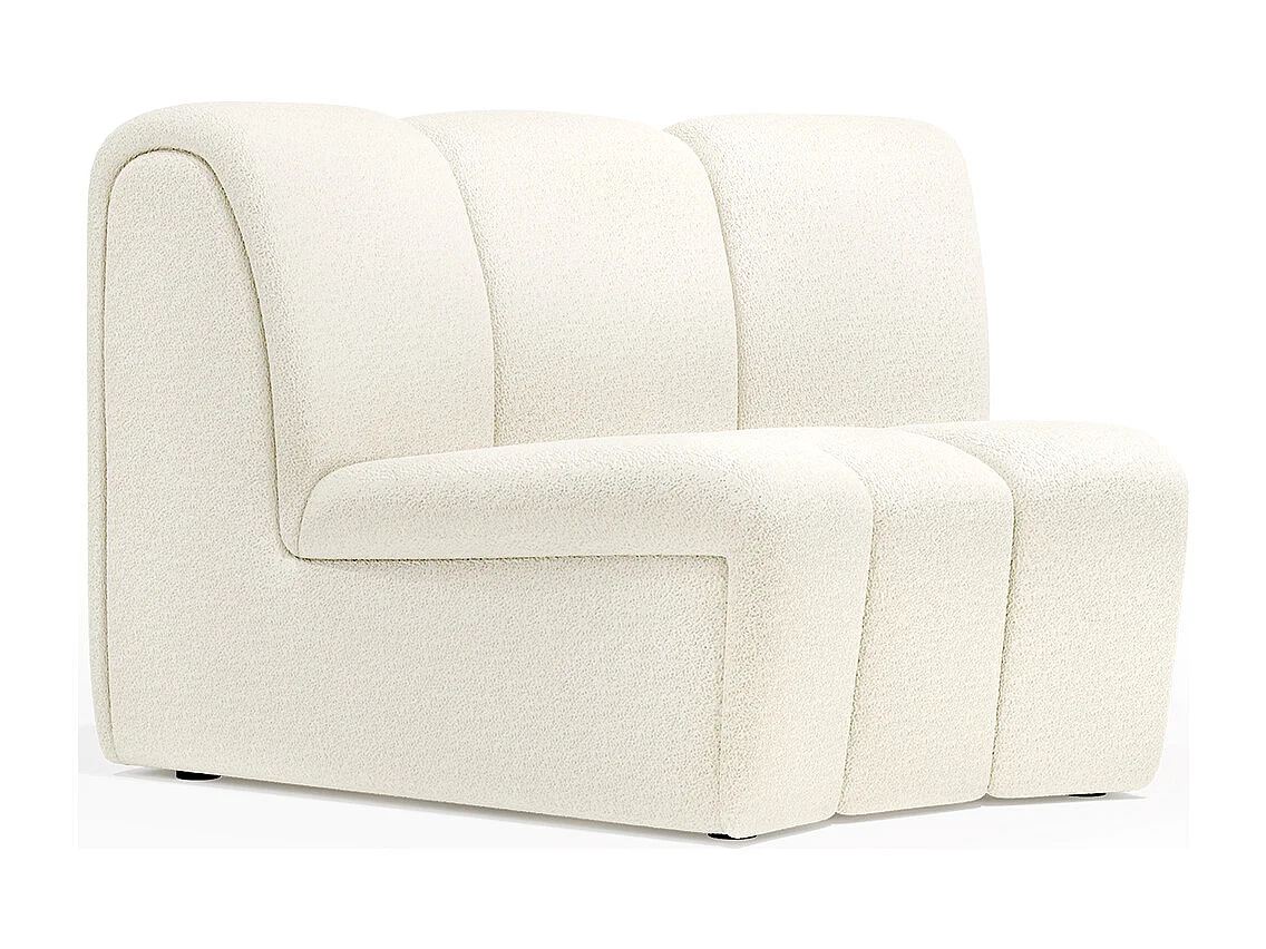 Canapé Module Courbé - Revêtu de Tissu Bouclé - Herridon Blanc