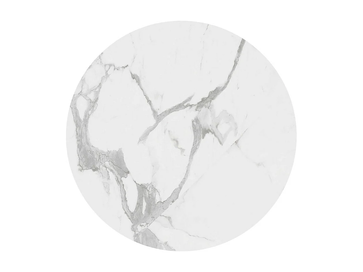 Set di due tavolini da salotto Cepheus in marmo bianco e metallo nero